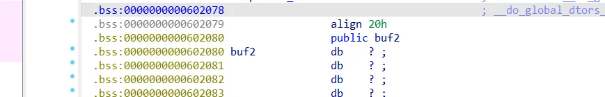 bss字段上的buf2变量