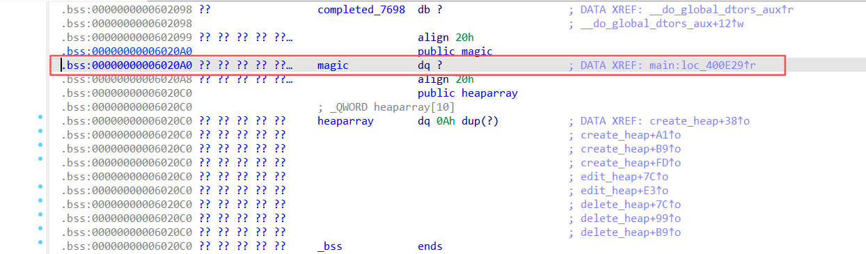 magic地址：0x6020A0