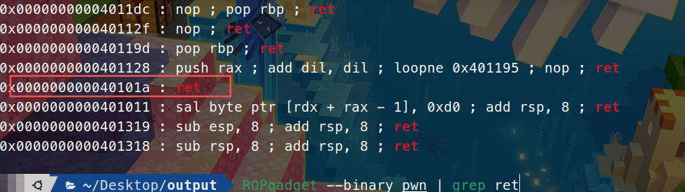 ret:0x000000000040101a