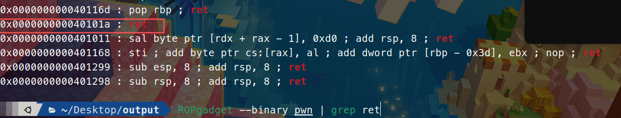 ret:0x000000000040101a