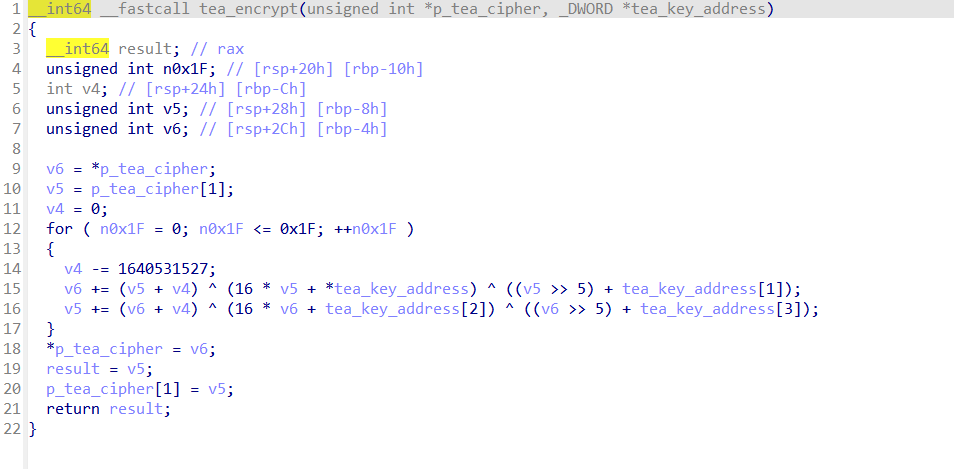 tea_encrypt函数