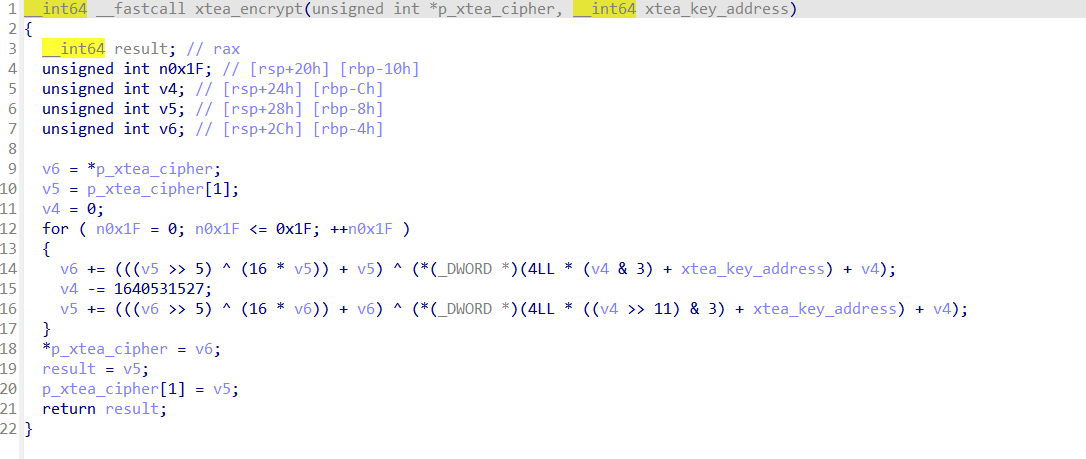 xtea_encrypt函数
