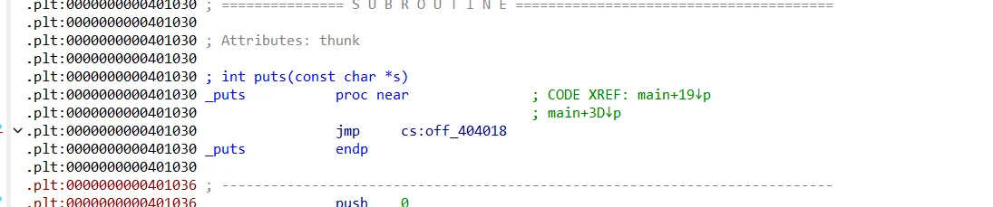 puts_plt:0x0000000000401030