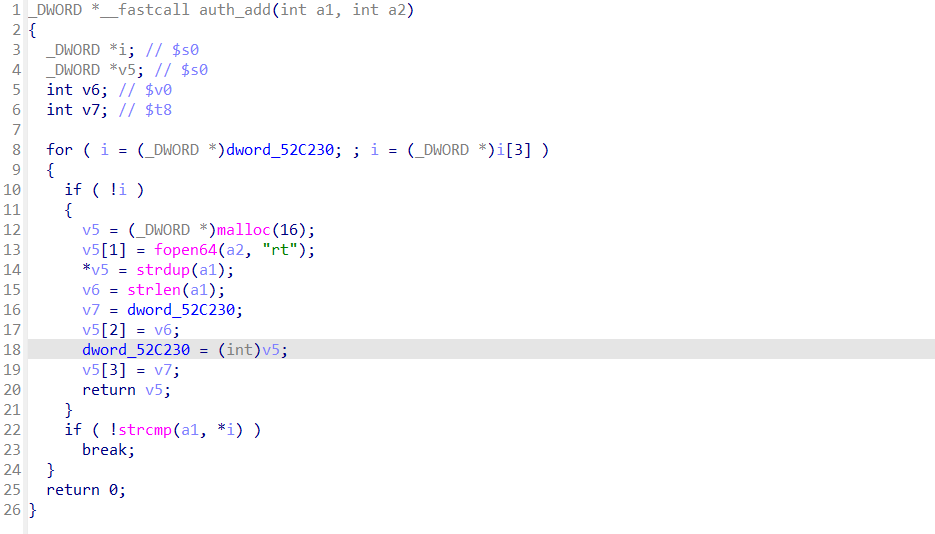 auth_add(int a1, int a2)函数